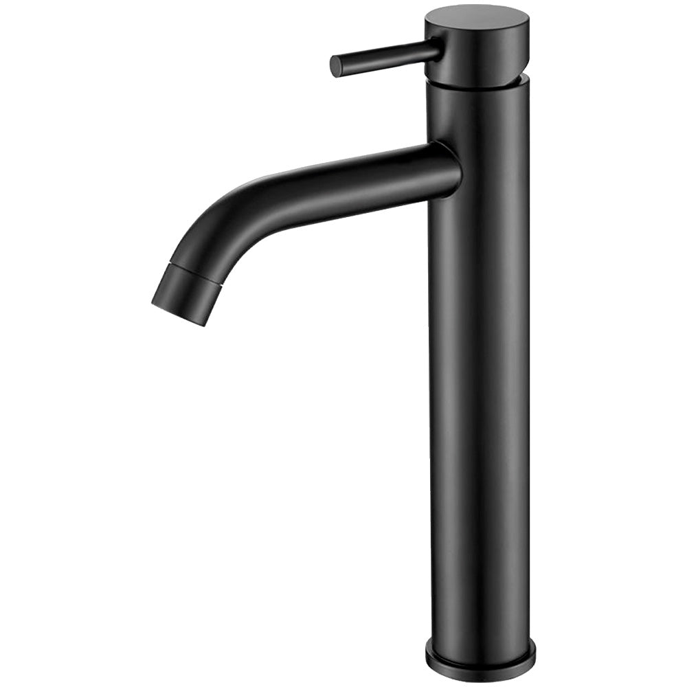 Grifo de lavabo alto para pica monomando redondo negro - Serie Jabalon
