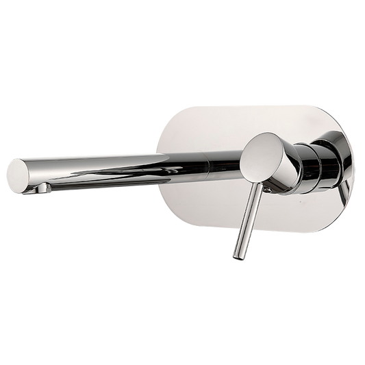 Grifo de lavabo empotrado redondo monomando cromado con caño de 21CM - Serie Duero