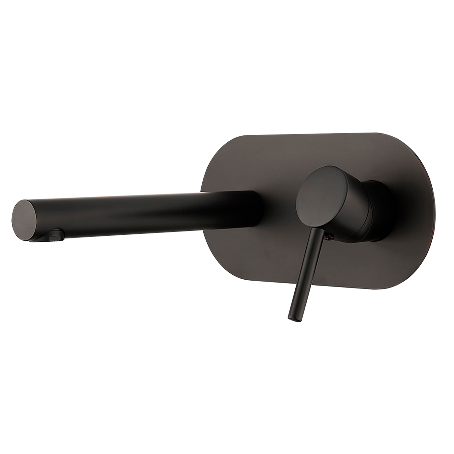 Grifo de lavabo empotrado redondo monomando negro mate con caño de 21CM- Serie Duero