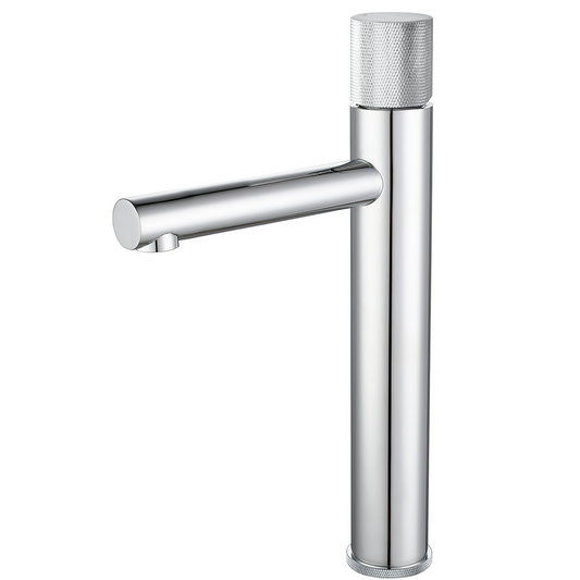 Grifo de lavabo alto para pica monomando caño recto maneta luxury cromado - Serie Bidasoa