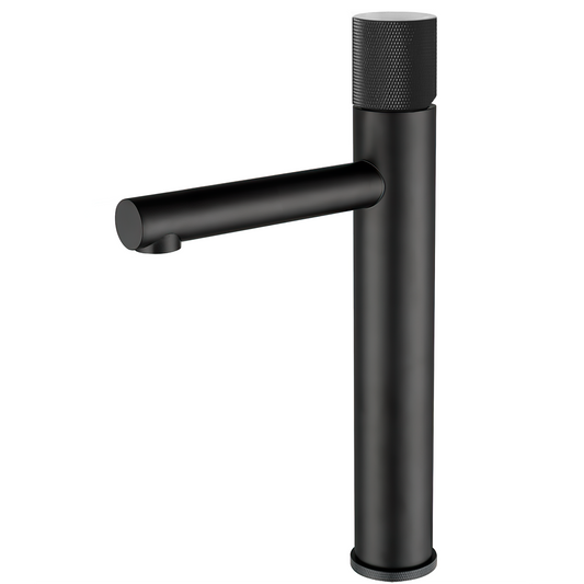 Grifo de lavabo alto para pica monomando caño recto maneta luxury negro mate - Serie bidasoa