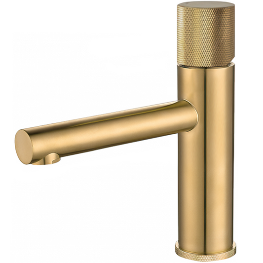 Grifo de lavabo monomando caño recto maneta luxury oro mate con protección PVD - Serie Bidasoa