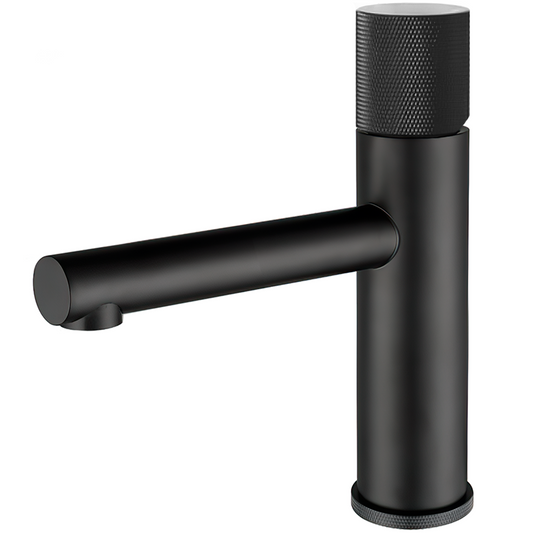Grifo de lavabo monomando caño recto maneta luxury negro mate - Serie Bidasoa