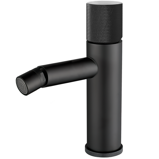 Grifo de bidé monomando caño recto maneta luxury negro mate - Serie Bidasoa