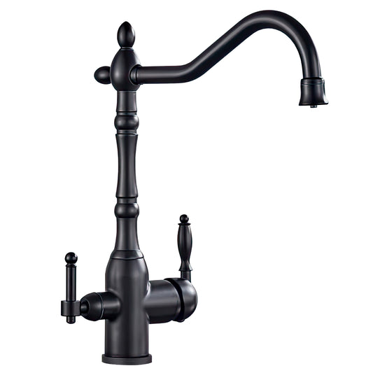 Grifo de cocina osmosis 3 vías diseño vintage negro mate - Serie Orinoco