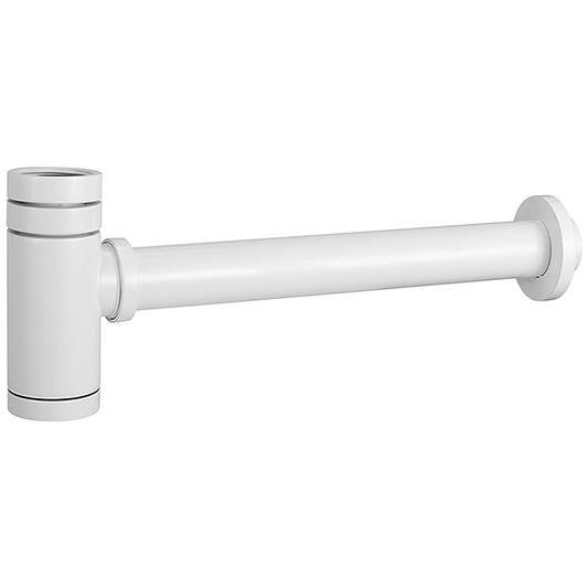 Sifón de lavabo visto redondo blanco